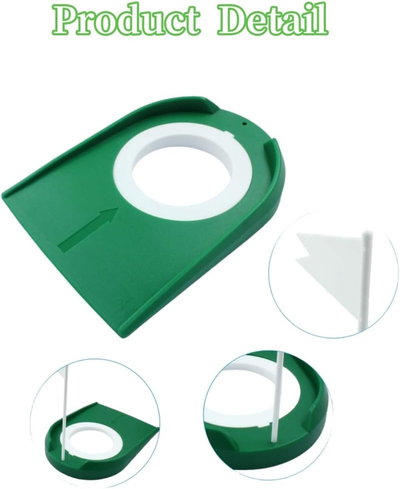 luvilly Golf Putting Cup with Flag,Practice Golf Putting Cup Hole with Flag,Green Golf Practice Putting Cup,Golf Putting Hole Practice Training Aids（2Pack） - Image 2